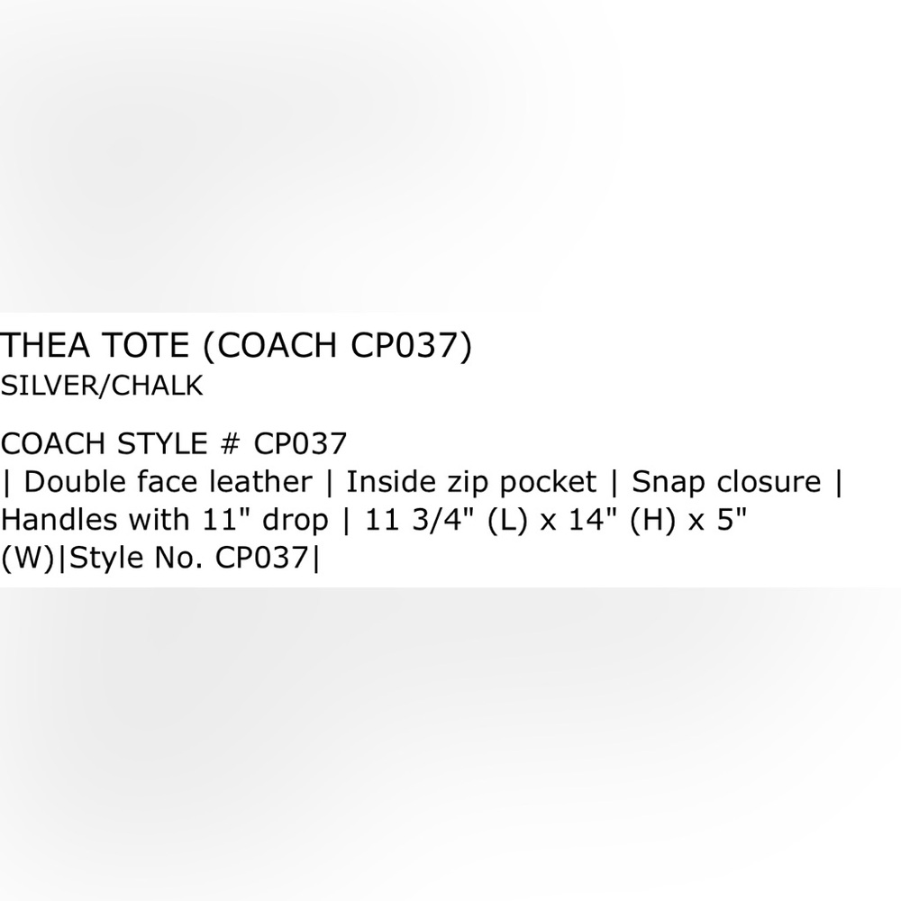 Brand new! Coach leather Thea White Tote Bag - Picture 8 of 9